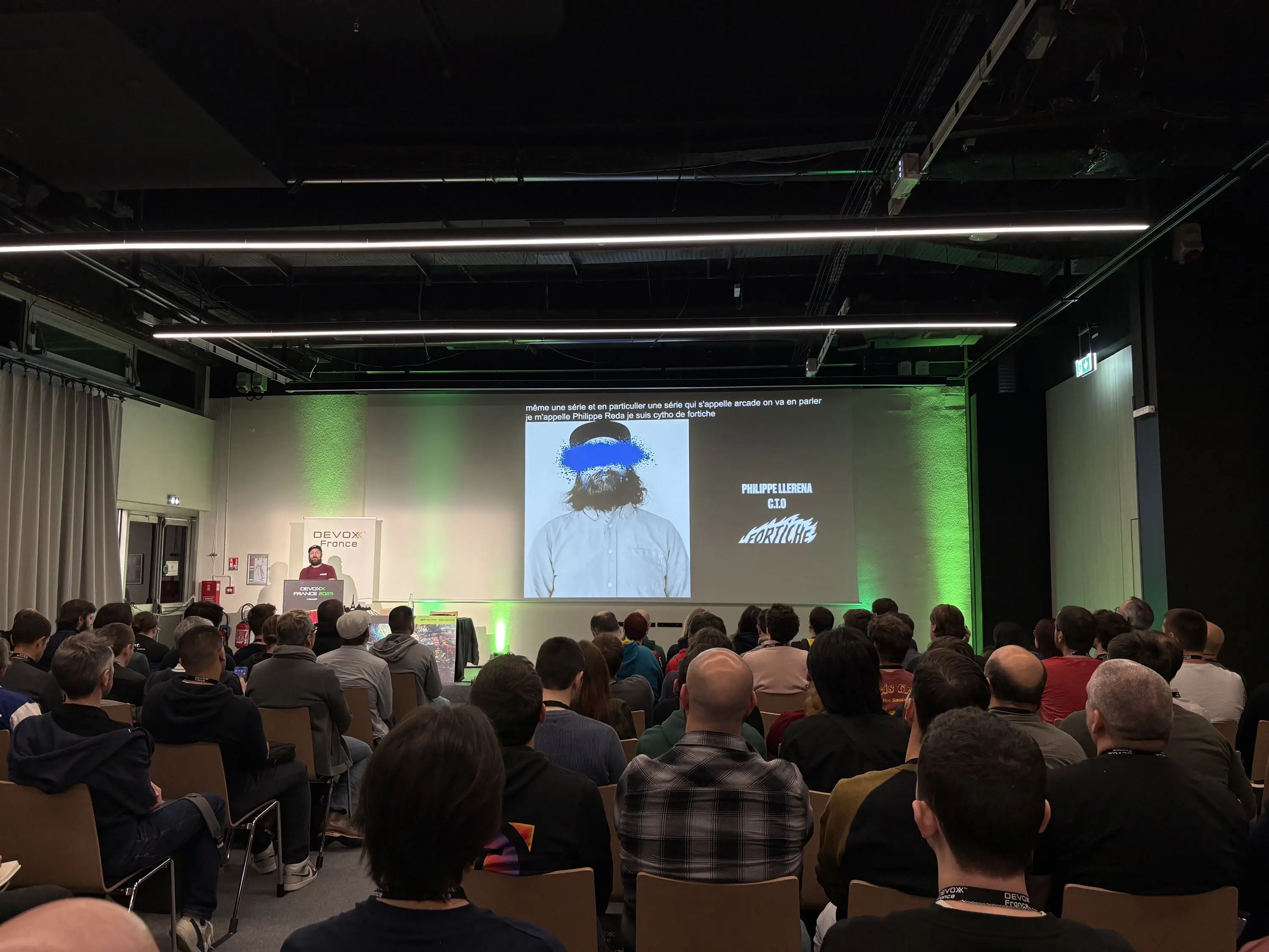 Photo of Philippe Llerena during his talk.