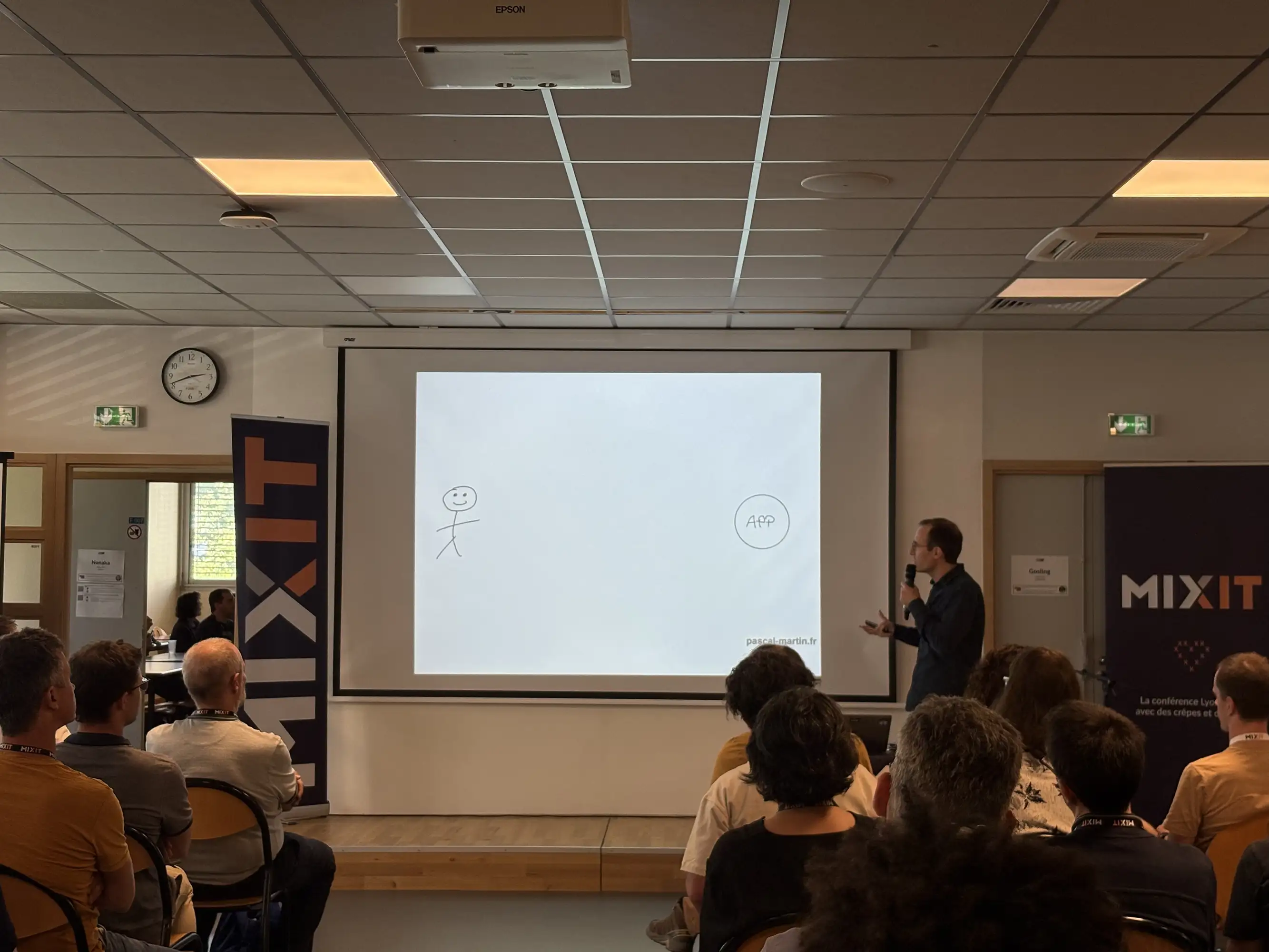 Photo of Pascal Martin during his talk.