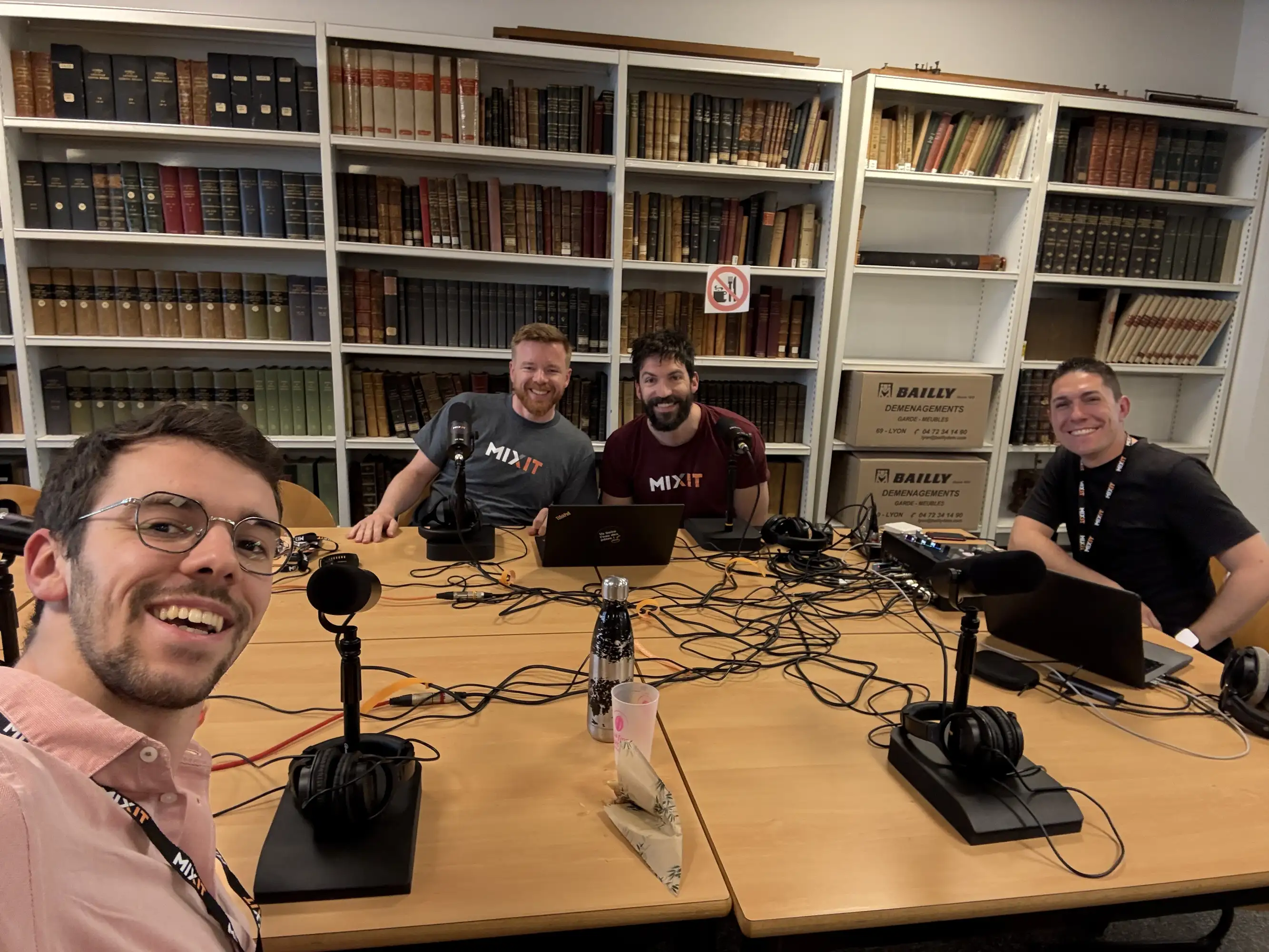 With the podcast team after recording.