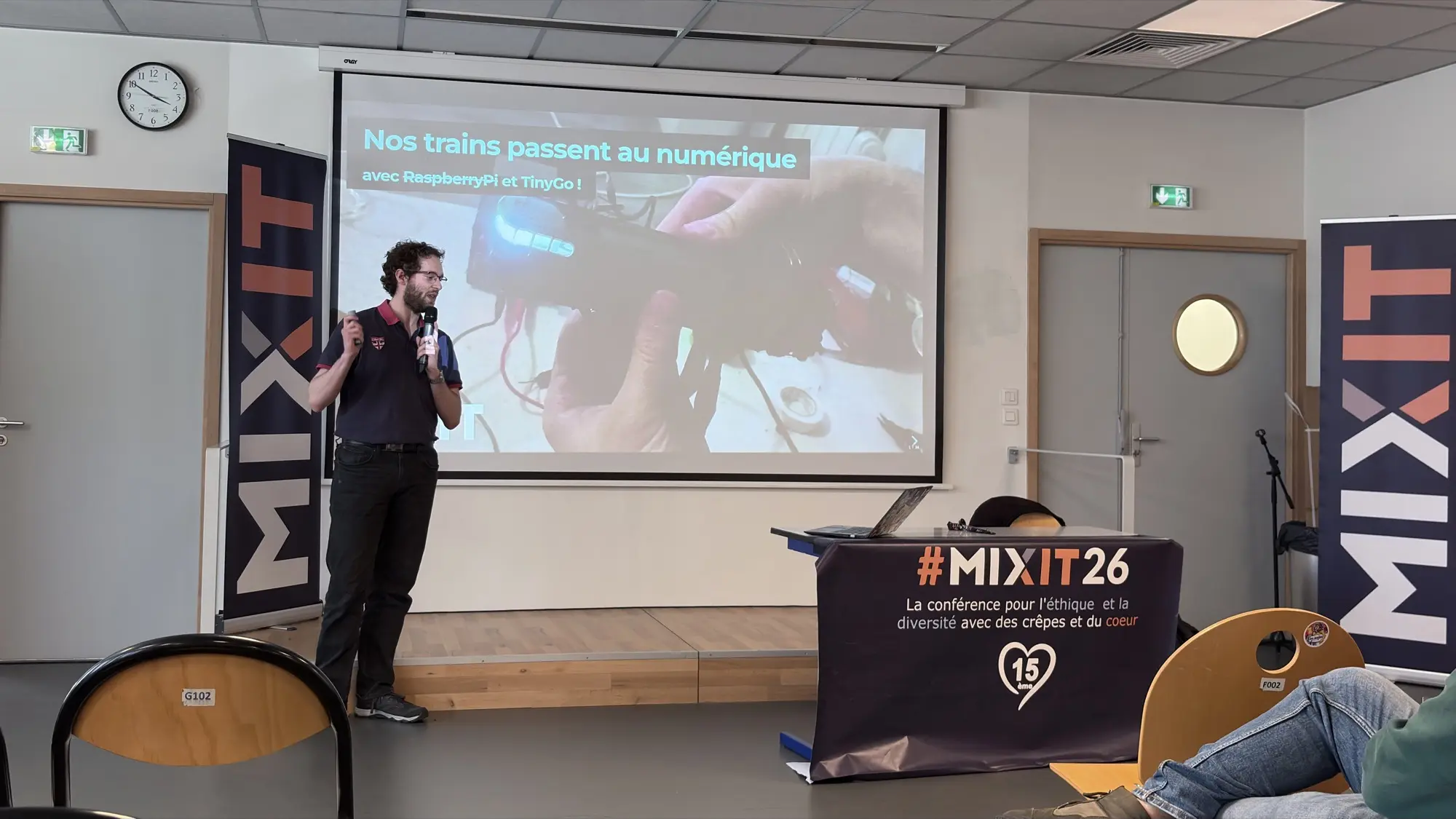 Photo of Florian presenting