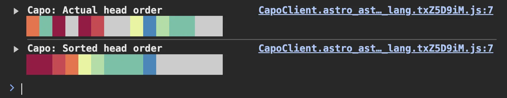 capo.js result showing head issues